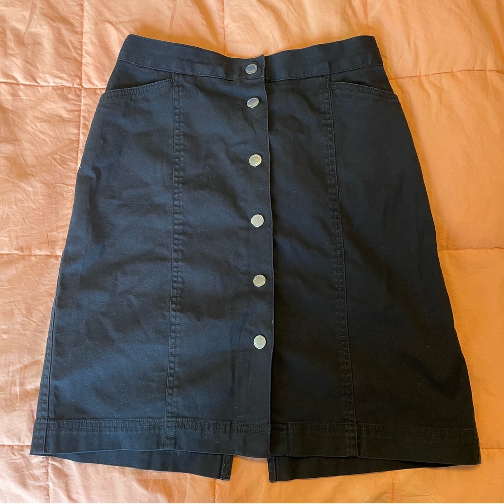 Snap Button Mini Skirt